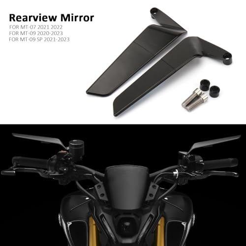 WALIPILUSI Motorcycle Rearview Wing Mirrors Compatible with Yamaha MT 09/MT-09 SP/MT-10/MT-07 Motorcycle Blue Anti-glare Handlebar Mount Side Mirrors Rotating Rear View Mirrors Fits for 790 Duke/890 Duke R - Image 5