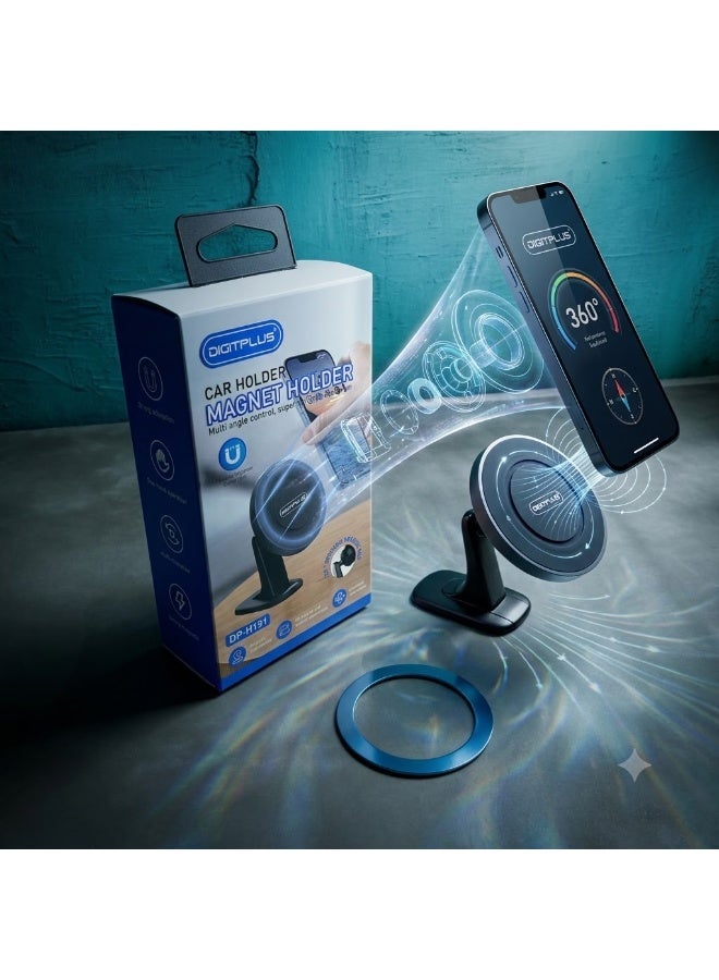 Digitplus DP-H191 Foldable Magnetic Car Phone Holder with 360-Degree Rotation - Image 1