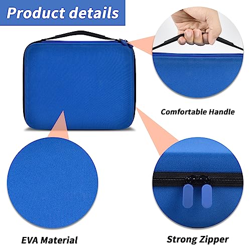 Grapsa Speed Cube Storage Case Bag Holds 12+ Different Types Cube Retro Brain Teaser Fidget Toy. Carrying Holder with Mesh Pocket Fits for Cube Stand/Tutorial (Box Only) - Blue - Image 4