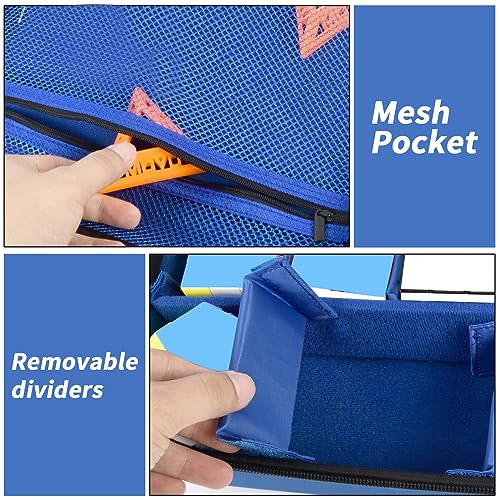 Grapsa Speed Cube Storage Case Bag Holds 12+ Different Types Cube Retro Brain Teaser Fidget Toy. Carrying Holder with Mesh Pocket Fits for Cube Stand/Tutorial (Box Only) - Blue - Image 3