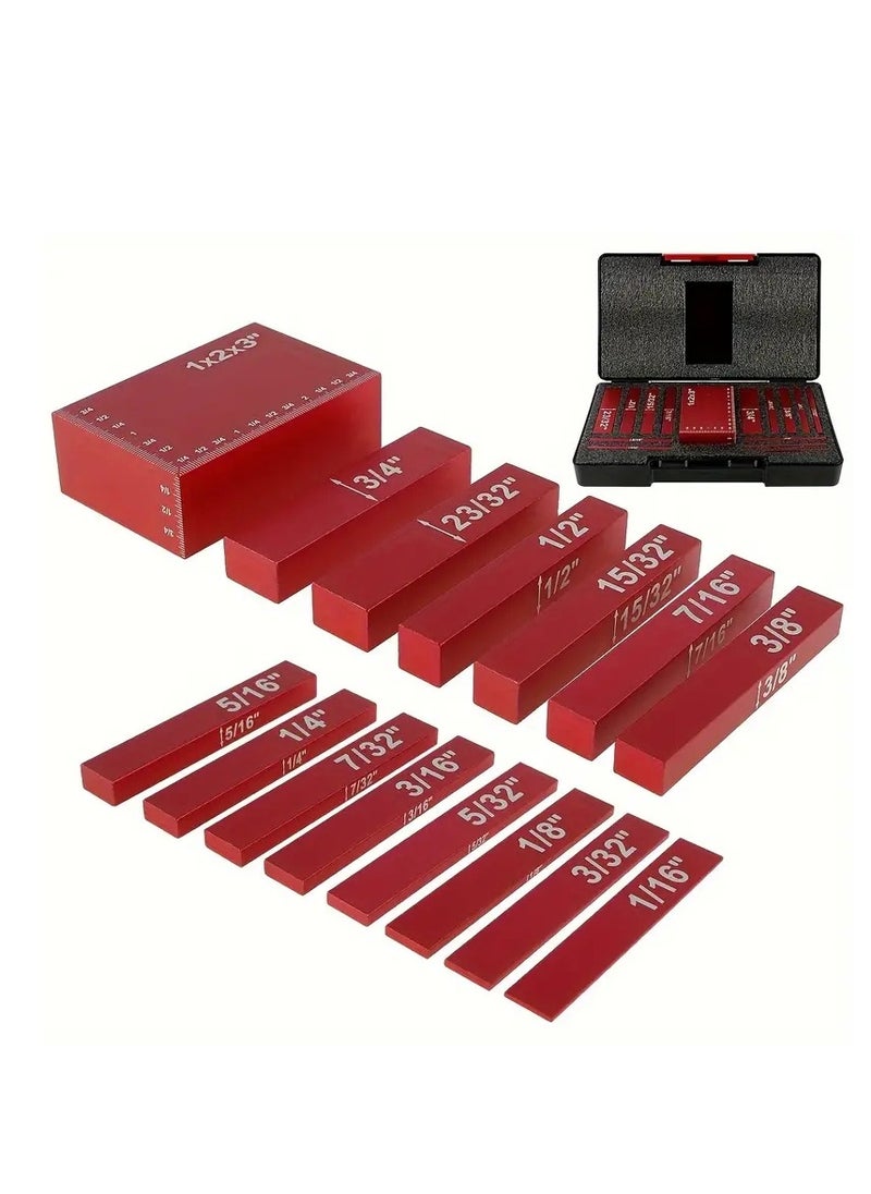 Generic 15pcs Gauge Block Set Aluminum Alloy Height Gauge Block High Precision Setup Bars Portable Testing Gauge Block Measuring Tool For Router And Table Saw Woodworking Accessories  - Image 5