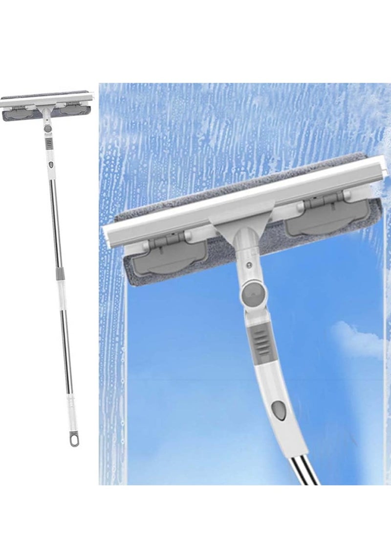Window Cleaning Tool, 1.06 To 1.48 M, 2-In-1 Long Handle Window Cleaning Kit With Ultra-Fine Fiber Scanning And Wear, Extension Column, High Window Tilt Head, Car Wash And Wall Mirror  - Image 1