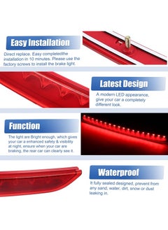 X AUTOHAUX High Level Third Rear Brake Stop Light 8J0945097 for Audi TT 2.0L A/T Quattro Base Convertible 2009-2011 2014-2015 Red 