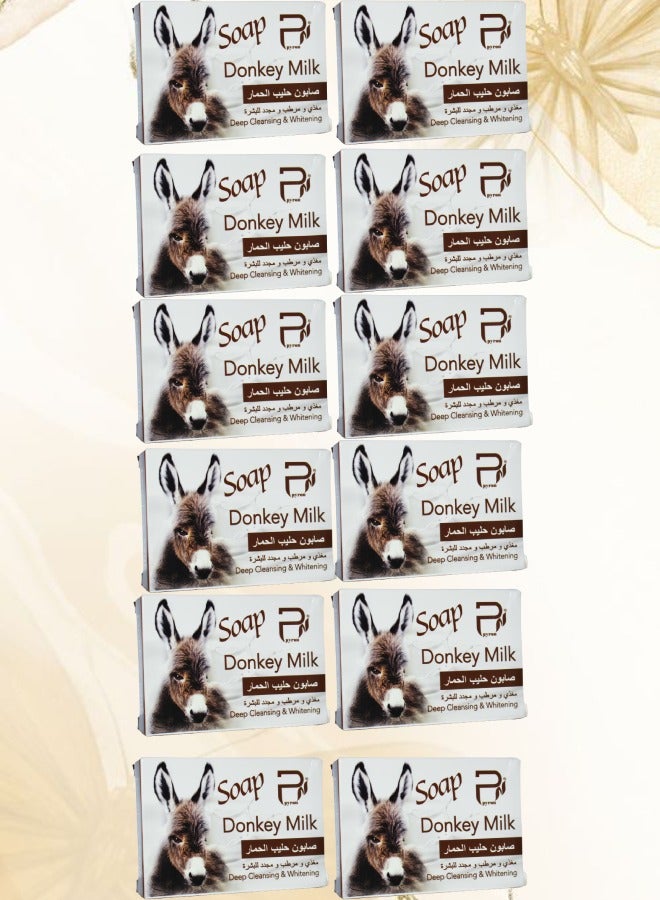 بيرون 12 قطع صابون حليب الحمار للتنظيف العميق والتبييض - Image 1