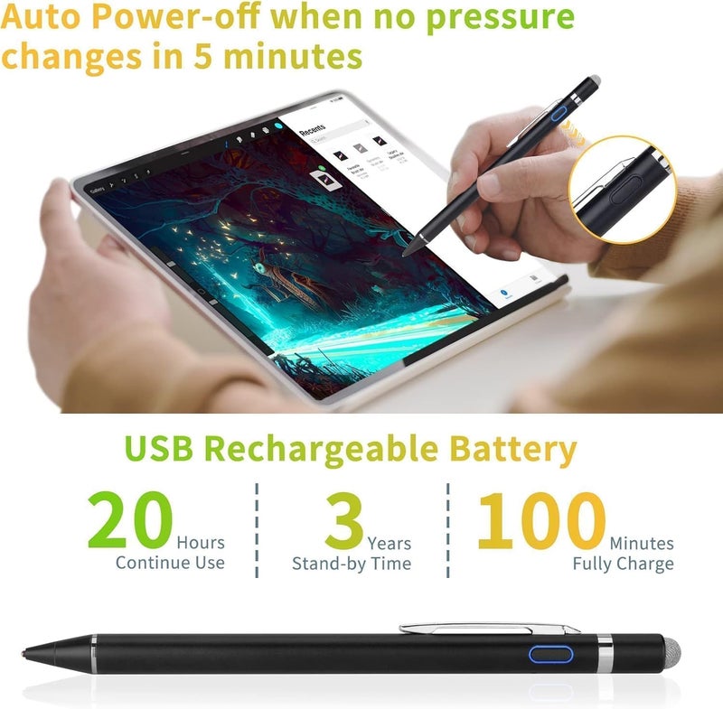 X spring Active Stylus Pen, Rechargeable Digital Stylus with Fine Tip, Universal Compatibility for Most Touch Screen Devices, Ideal for Drawing and Writing - Image 5