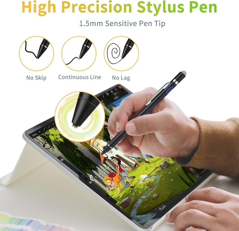 X spring Active Stylus Pen, Rechargeable Digital Stylus with Fine Tip, Universal Compatibility for Most Touch Screen Devices, Ideal for Drawing and Writing - Image 3