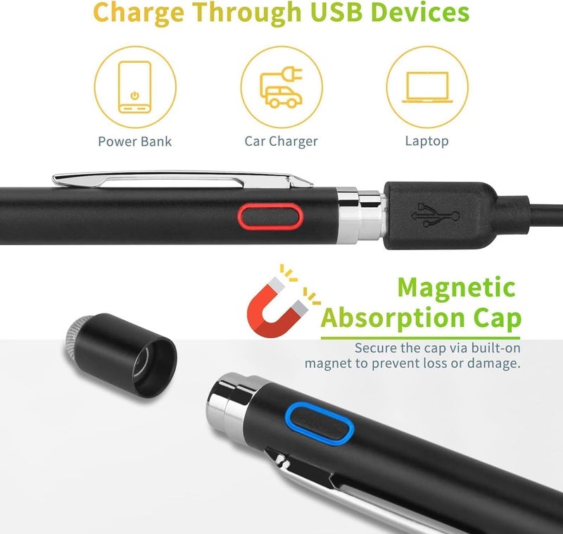 X spring Active Stylus Pen, Rechargeable Digital Stylus with Fine Tip, Universal Compatibility for Most Touch Screen Devices, Ideal for Drawing and Writing - Image 2