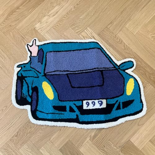 LAKEA Enthusiast Racing Car Shaped Tufting Rug Living Room Bedroom Decor Carpet Embroidered Non-Slip Floor Mat Doormat Home Decor (29.5X19.7inch) - Image 4