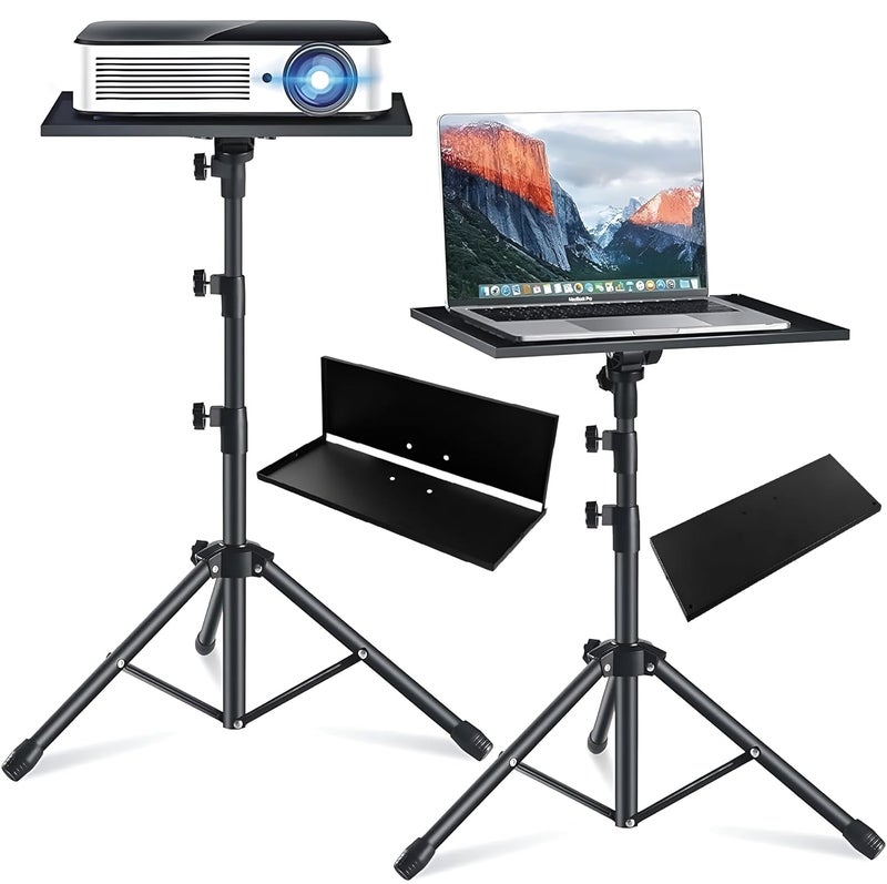 Powerpak LP-F 5.2ft Adjustable Laptop Foldable Pallet with Tripod Stand | Heavy-Duty Projector Tripod Stand with Anti Skid Pad Surface Plate for Home, Office, Remote Work, Gaming | Black - Image 1