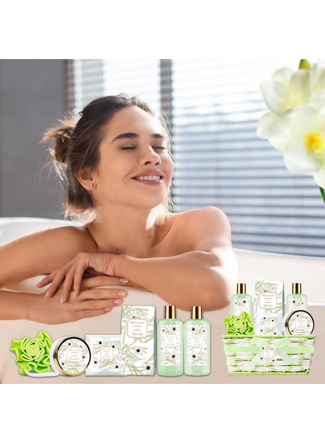 ArioseMonde Spa Gifts for Women, Bath Sets, 7Pcs Spa Gift Set w/Shower Gel, Bubble Bath, Bath Salts, Bath Bomb, Body Lotion, Christmas Gifts for Women, Magnolia & Jasmine Bath Set - Image 5