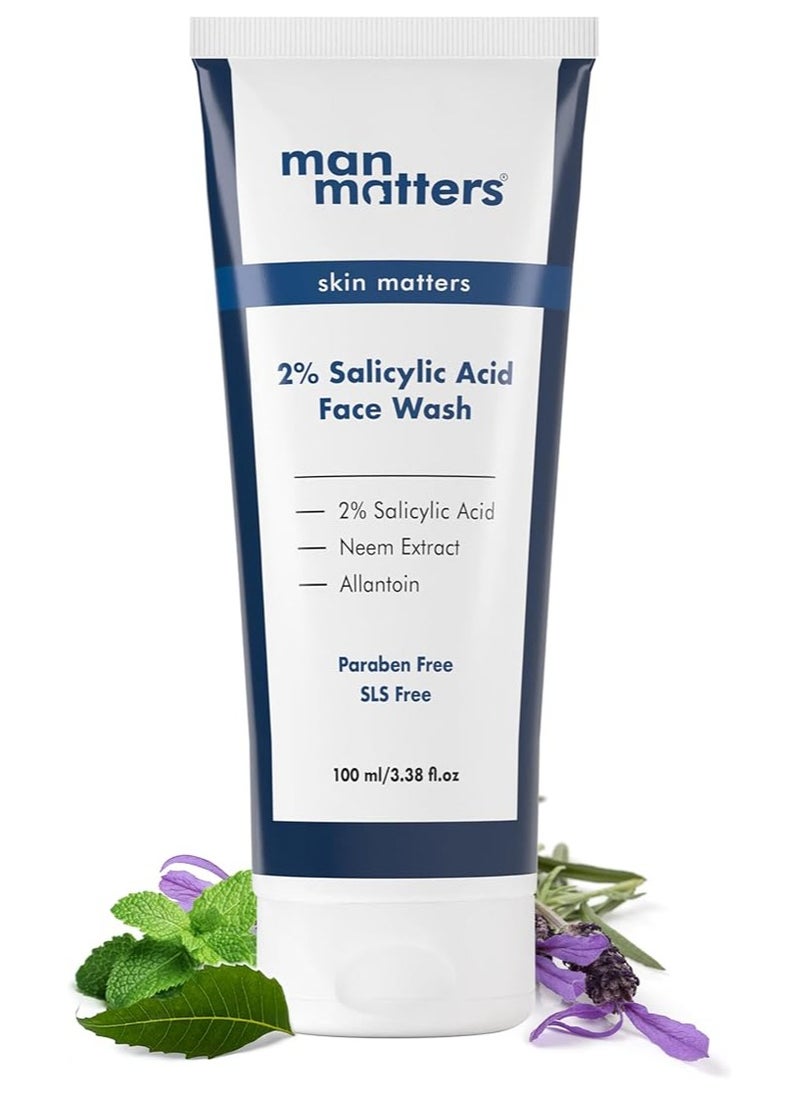 Man Matters - Clear 2% Salicylic Acid Face Wash For Men | Helps To Reduce Acne, Dark Spots And Oil Production - Image 1