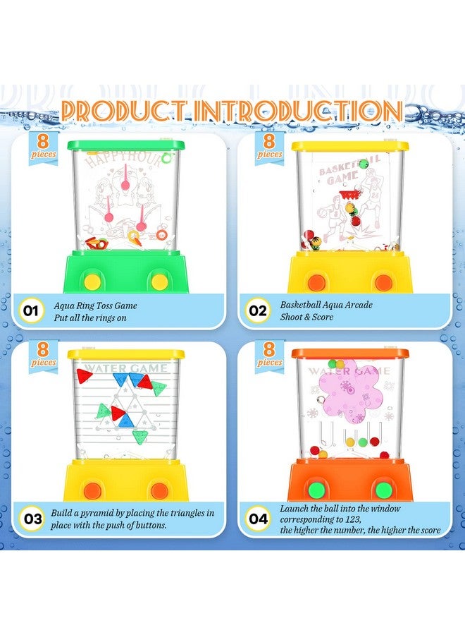 Lewtemi 32 Pcs Handheld Water Game Arcade Water Ring Mini Basketball Flower Toss Handheld Game 90S Toys Fish Rings Fun Game Mini Retro Pastime For Little Teens Party Travel Stocking Without Water 4 Styles  - Image 4