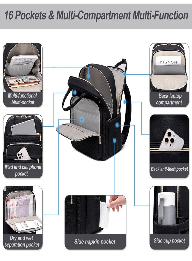 Tealari Laptop Backpack for Women,15.6 Inch Laptop Backpack for Work,Water Resistant Travel Backpack,College Bookbag with Wallet - Image 4