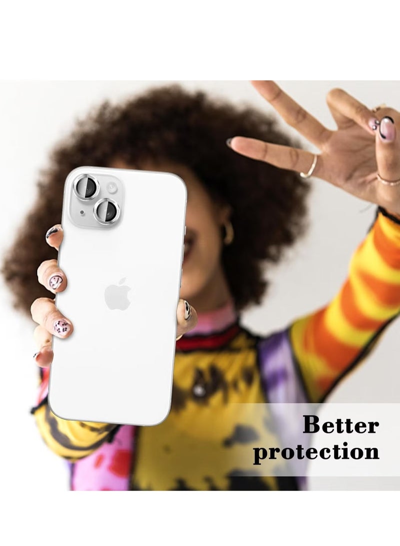 ELTRAZONE Camera Lens Protector for iPhone 16/iPhone 16 Plus – Tempered Glass Camera Cover with Automatic Alignment Metal Rings, HD Anti-Scratch Protection – Silver - Image 5