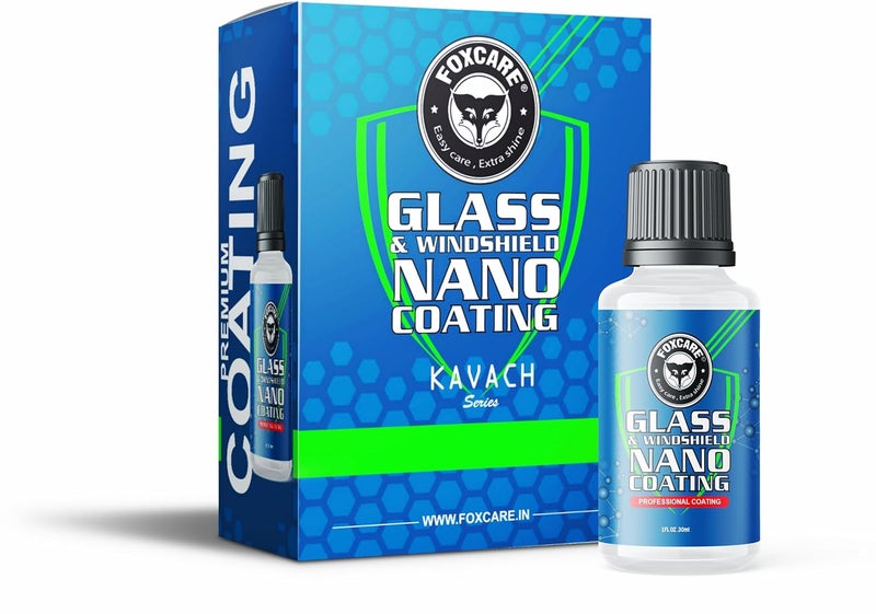 Foxcare Glass & Windshield Nano Coating | Kavach Series - Hydrophobic & Rain Repellent Specially Designed For Car - 30Ml, Multicolor - Image 1