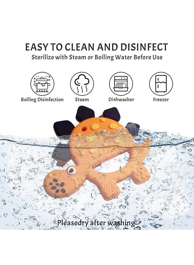 Bebe Mondo Dinosaur Teething Toys Baby Teether for Infant Baby Newborn 0-6 Months 6 to 12 18 Months and Up- Dino Teether Toy Freezer Safe & BPA Free, USA Patent Pending, 100% Food Grade Silicone-bebe mondo - Image 4