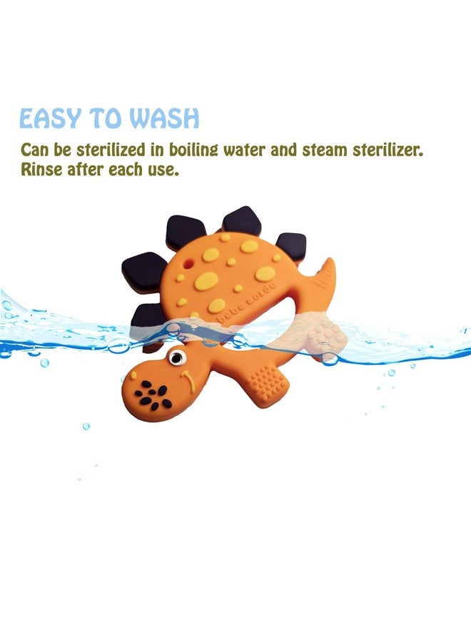 Bebe Mondo Dinosaur Teething Toys Baby Teether for Infant Baby Newborn 0-6 Months 6 to 12 18 Months and Up- Dino Teether Toy Freezer Safe & BPA Free, USA Patent Pending, 100% Food Grade Silicone-bebe mondo - Image 3