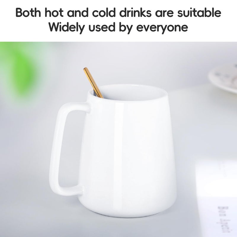 Smilatte 24 OZ Large Coffee Mug, Nice Ceramic Boss Tea Cup with Big Handle for Dad Men Women, Unique Style For Any Kitchen, White - Image 3
