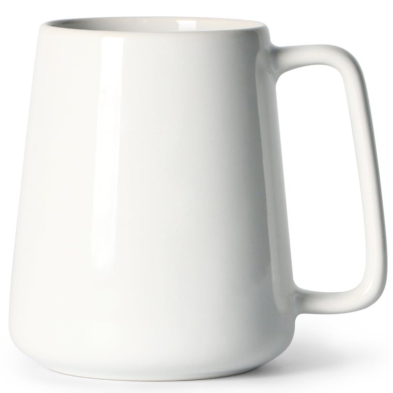 Smilatte 24 OZ Large Coffee Mug, Nice Ceramic Boss Tea Cup with Big Handle for Dad Men Women, Unique Style For Any Kitchen, White - Image 1
