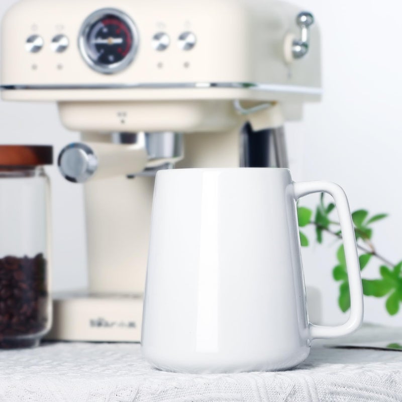 Smilatte 24 OZ Large Coffee Mug, Nice Ceramic Boss Tea Cup with Big Handle for Dad Men Women, Unique Style For Any Kitchen, White - Image 5