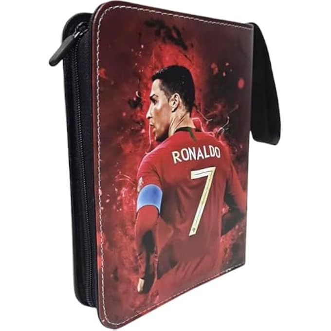 Ronaldo ألبوم بطاقات تداول كرة القدم، مجلد حلقة بطاقات التداول، 4 جيوب/صفحة، 50 صفحة، يحمل 400 بطاقة - Image 3