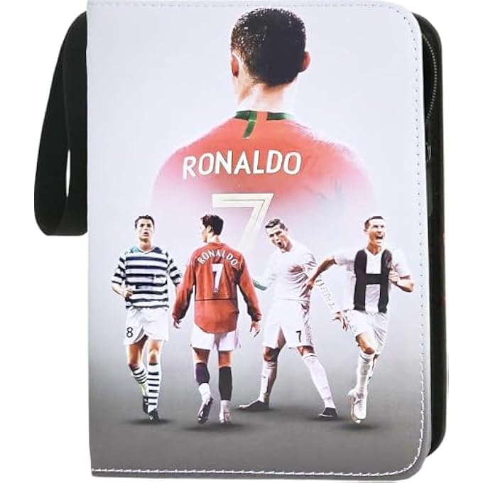 Ronaldo ألبوم بطاقات تداول كرة القدم، مجلد حلقة بطاقات التداول، 4 جيوب/صفحة، 50 صفحة، يحمل 400 بطاقة - Image 2
