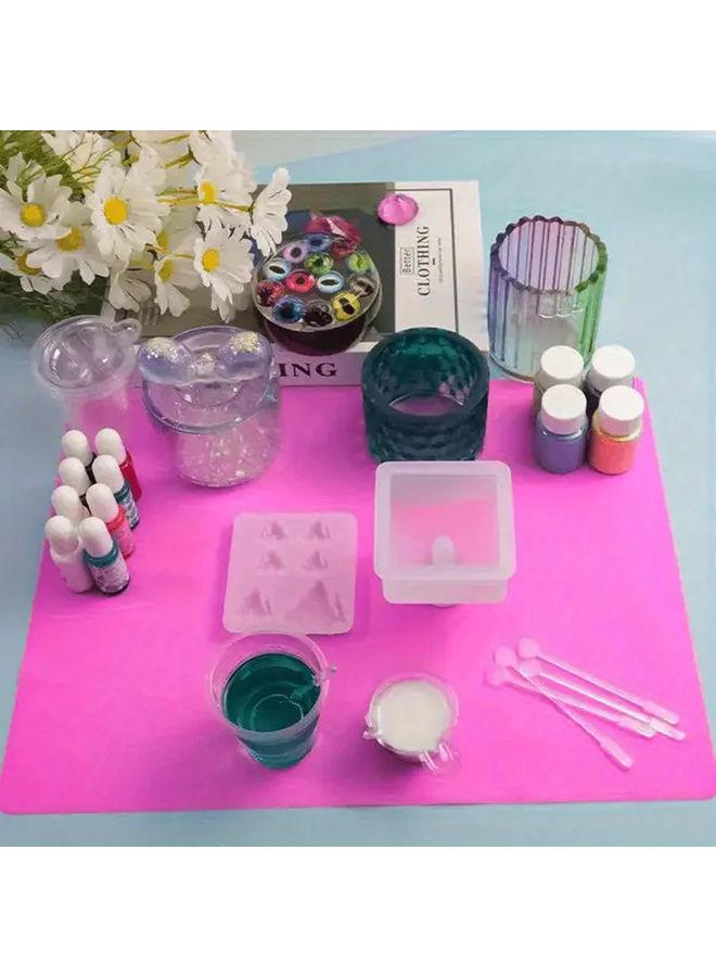 Military Blue Reusable Silicone Craft Mat For Clay Resin Art Non Slip Easy Clean - Image 1