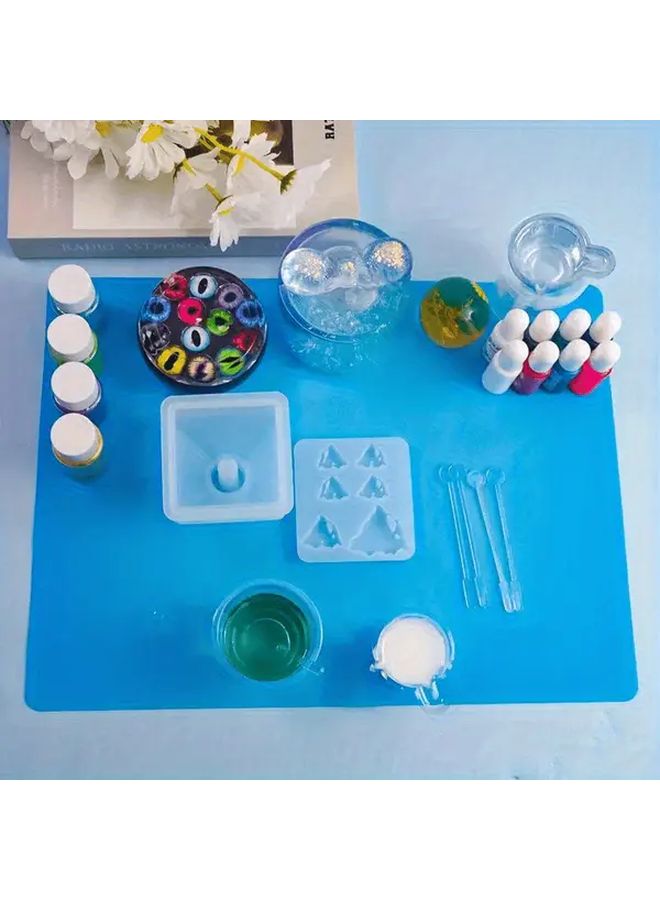 Military Blue Reusable Silicone Craft Mat For Clay Resin Art Non Slip Easy Clean - Image 5