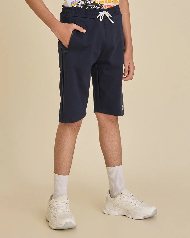 REDTAG Senior Boys Navy Active Fashion Shorts