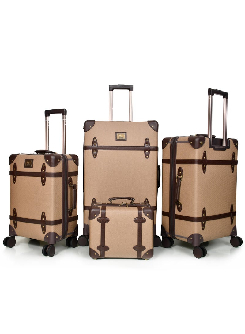 Morano Classic Leather Luggage 4 Pcs Set Brown 28''-24''-20'''-13''Inches - Image 2