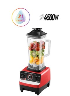 Multifunctional Blender for Smoothie Milkshake Juicer Ice Crusher Electric Grain Grinder 4500W 15 Rotating Speeds Multi Blender Mixer Juicer Food Red UK Plug