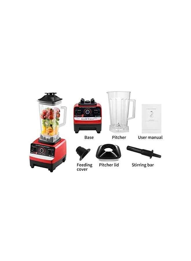 vesus - Multifunctional Blender for Smoothie Milkshake Juicer Ice Crusher Electric Grain Grinder 4500W 15 Rotating Speeds Multi Blender Mixer Juicer Food Red UK Plug - Image 1