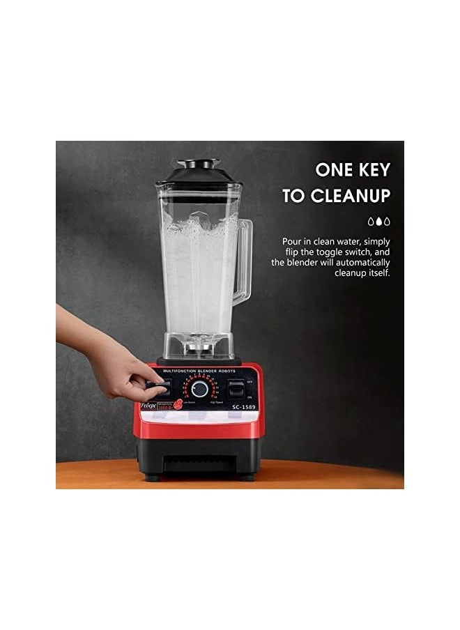 vesus - Multifunctional Blender for Smoothie Milkshake Juicer Ice Crusher Electric Grain Grinder 4500W 15 Rotating Speeds Multi Blender Mixer Juicer Food Red UK Plug - Image 1