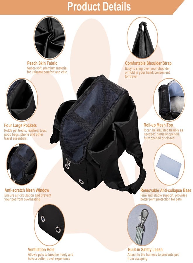 TARFEPA Dog Purse Carrier for Small Dogs Cat Rabbit with 4 Large Pockets, Lightweight Soft-Sided Pet Carriers Up to 15lbs, Puppy Tote Bag, Outings, Travel, Vet - Black - Image 3