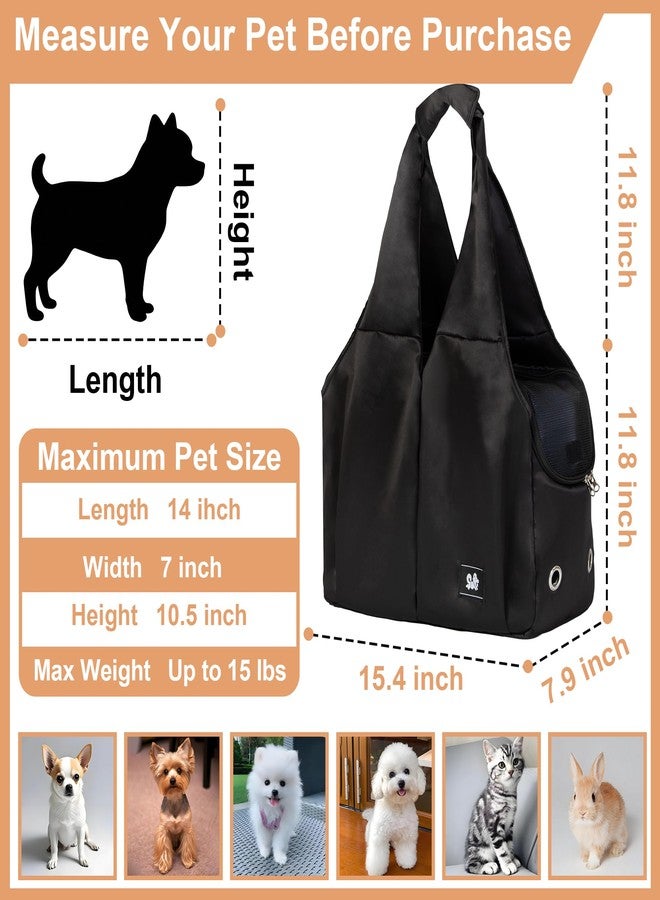 TARFEPA Dog Purse Carrier for Small Dogs Cat Rabbit with 4 Large Pockets, Lightweight Soft-Sided Pet Carriers Up to 15lbs, Puppy Tote Bag, Outings, Travel, Vet - Black - Image 2
