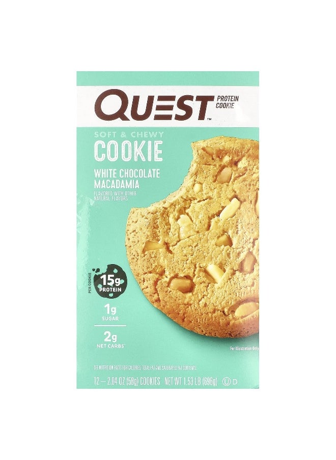 QUEST NUTRITION Quest Nutrition, Protein Cookie, White Chocolate Macadamia, 12 Cookies, 2.04 oz (58 g) Each 
