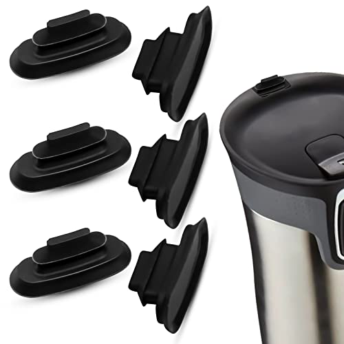 CANIPHA 6Pcs Rubber Lid Stopper Compatible with Contigo West Loop Autoseal Travel Coffee Cup, Replacement Stopper Seal Part for Contigo West Loop Coffee Mug, Replacement Parts for Contigo Water Bottle(Black) - Image 1
