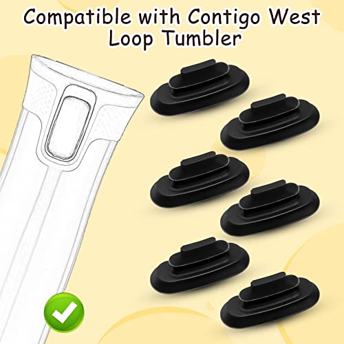 CANIPHA 6Pcs Rubber Lid Stopper Compatible with Contigo West Loop Autoseal Travel Coffee Cup, Replacement Stopper Seal Part for Contigo West Loop Coffee Mug, Replacement Parts for Contigo Water Bottle(Black) - Image 2