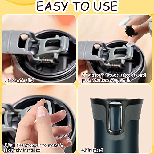 CANIPHA 6Pcs Rubber Lid Stopper Compatible with Contigo West Loop Autoseal Travel Coffee Cup, Replacement Stopper Seal Part for Contigo West Loop Coffee Mug, Replacement Parts for Contigo Water Bottle(Black) - Image 4