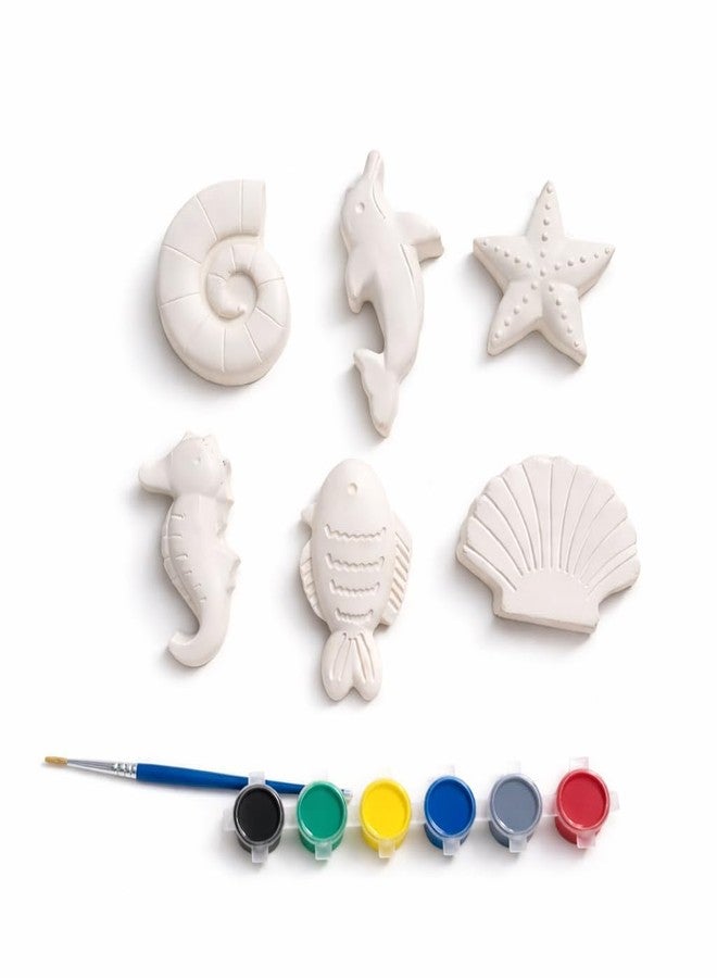 TADRUP DIY Paint Your Own Sea Creations Kit for Kids, Ocean Theme Art and Craft Creativity Set with 6 Figurines and Paints - Image 1