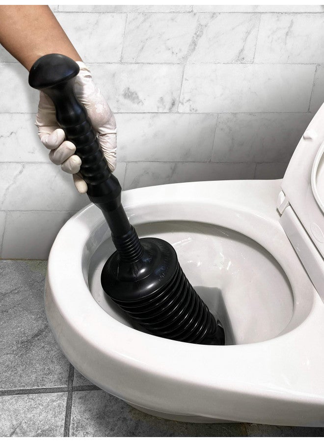 Master Plunger MP1600 1.6 Gallon Low Flush Toilet Plunger with Funnel Nose Design, Black - Image 2