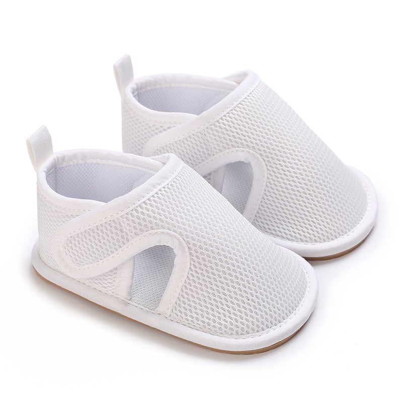 Summer 0-1 Year Old Male And Female Baby Mesh Fabric Anti-Slip Rubber Bottom Breathable Hollow Baby Toddler Shoes - Image 3