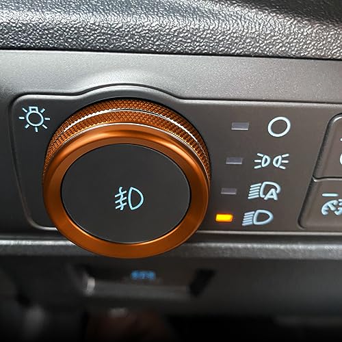 ANFOKAS 6pcs Compatible with Ford Maverick 2024 2023 2022 Accessories Car Interior Center Consoles Cover Gear Shift Knob AC Volume Headlight Knob Rings -Orange - Image 4