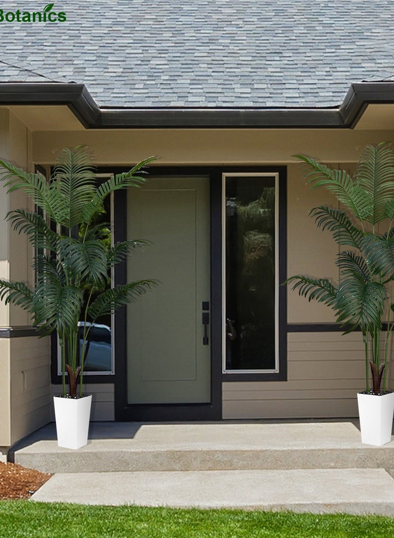 MirageBotanics Artificial Palm Tree - Fake Tree with White Tall Planter - Faux Tropical Areca Floor Plant in Pot - Artificial Silk Plant for Home Office Living Room Decor Indoor Outdoor - Image 4