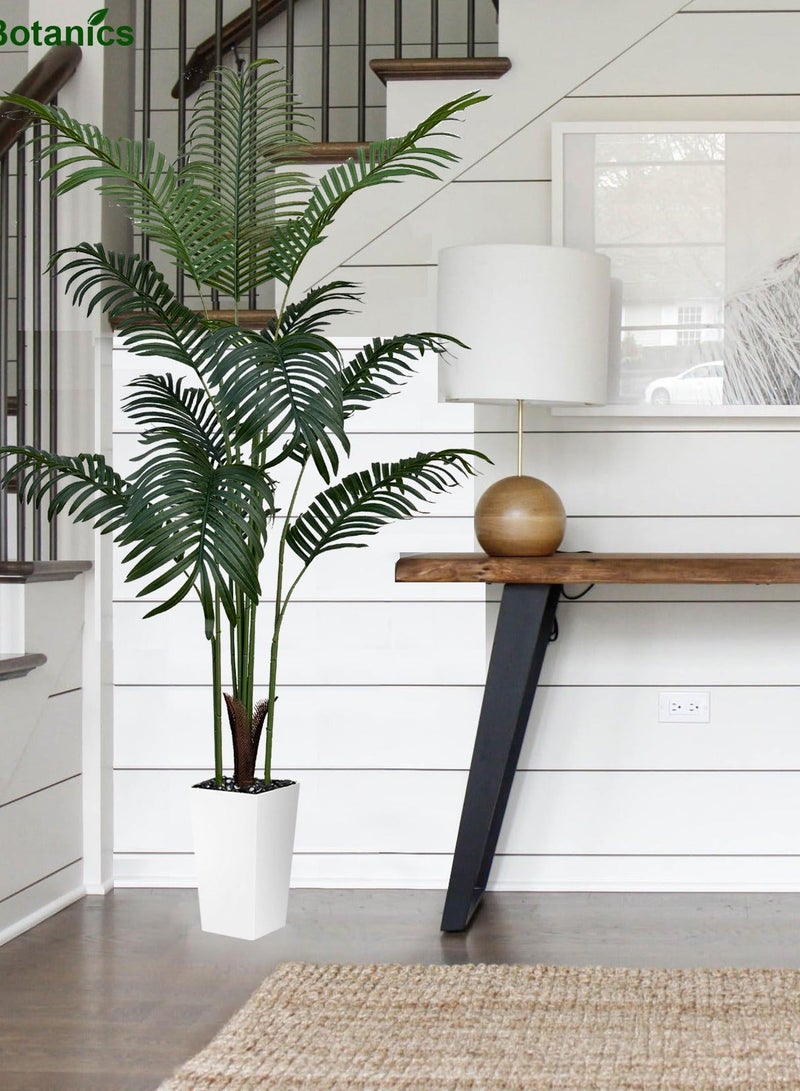 MirageBotanics Artificial Palm Tree - Fake Tree with White Tall Planter - Faux Tropical Areca Floor Plant in Pot - Artificial Silk Plant for Home Office Living Room Decor Indoor Outdoor - Image 2