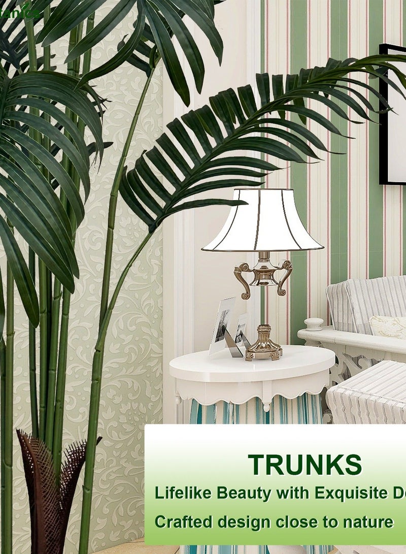 MirageBotanics Artificial Palm Tree - Fake Tree with White Tall Planter - Faux Tropical Areca Floor Plant in Pot - Artificial Silk Plant for Home Office Living Room Decor Indoor Outdoor - Image 5