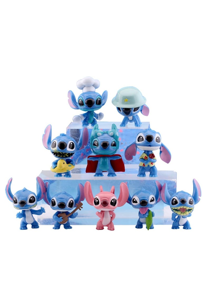 null - Lilo and Stitch Cake Toppers,Stitch Inspired Cupcake Topper for Children's Birthday Party Cake Decoration（Set of 10） - Image 1
