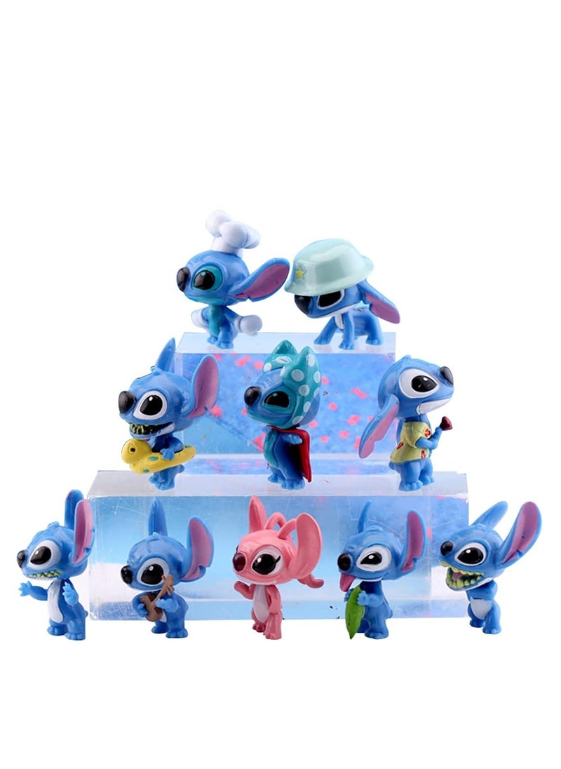 null - Lilo and Stitch Cake Toppers,Stitch Inspired Cupcake Topper for Children's Birthday Party Cake Decoration（Set of 10） - Image 1