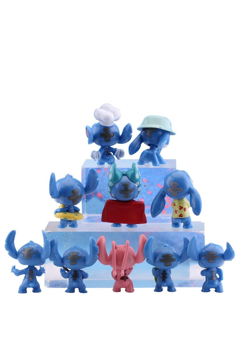 null - Lilo and Stitch Cake Toppers,Stitch Inspired Cupcake Topper for Children's Birthday Party Cake Decoration（Set of 10） - Image 1
