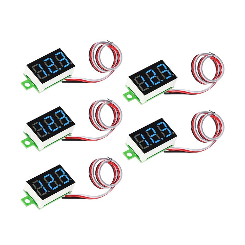 HZEL 5PCS Mini Digital Voltmeter 3Wire DC 030V 036 LED Display Panel Calibratable Motorcycle Voltage Meter Gauge Tester Car Battery Monitor Universal for Motorbike Sedan Truck - Image 3
